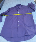 Chaps Mens Dress Shirt Purple Long Sleeve Button Up Solid Classic Fit 17 5 34 35