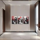 Pbxbjy Japanese Canvas Wall Art 3 Pieces Japanese Landscape Painting Prints Red