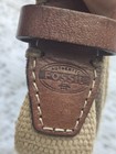 Fossil Beige Canvas Leather Metal Buckle Size 38