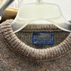 Pendleton 100  Virgin Wool Duck Pattern Sweater Brown Size L