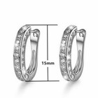 Elegant Silver gold rose Gold Plated Hoop Earrings Jewelry Pair set Lab-created