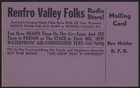 Vintage Mailing Card Renfro Valley Folks Radio Stars Purple Kentucky N-mint 