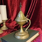 Vintage Brass Orthodox Censer 7 5  Tabletop Church Incense Burner Hinged Lid   
