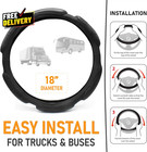 Bus And Truck Steering Wheel Cover 18 Inches  Semi Truck Vegan Leather G       