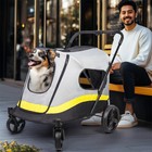 Extra Large Pet Stroller Dog Travel Carrier Cart Dual Entry W  One Click Folding