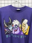 Vintage Disney Way Wicked Women Purple Sweatshirt 90   s Disney Catalog Sz Medium