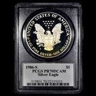 1986-w  1 Proof Silver Eagle     Pcgs Pr-70     John Mercanti Toned Coin 033