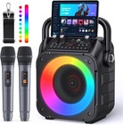 15w Bluetooth Karaoke System With Lights   2 Wireless Microphones For Parties