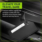 Luggage Tag Set - 4-pack Black Leather Suitcase And Travel Bag Tags