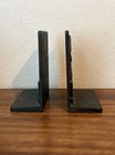 Antique Vintage  Charles Dickens Heavy Cast Iron Bookends Doorstops  Pair