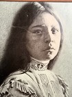 Antique Native American Us Portrait Photo Print  Young Woman In Beaded Dress