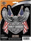 Harley-davidson Chrome Bar   Shield Decal With Eagle   Flag - 5 5  W X 5 75  H