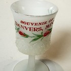 Danvers Mn Minnesota Antique Souvenir Depression White Glass Trinket Cup Goblet
