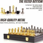 Retro Metal Chess Set - Marbling Folding Chess Board With Metal Pieces