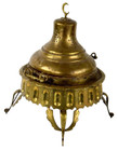 Antique Islamic Ottoman Turkish Large Brass Brazier Burner  Crescent Moon Handle