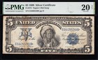 Bold Vf Graded 1899  5  indian Chief  Silver Certificate Pmg 20 n  Free Ship 