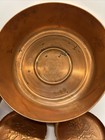 Vintage Revere Ware Rome Ny Solid Copper Bowl   4 Embossed Floral Coaster Set