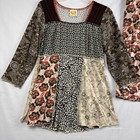 Hand Jive Tunic Top   Skirt Set Sz S-m Patchwork Boho Artsy Art To Wear