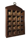 Small Thimble Display Case Shelf Holds 20 Thimbles Wood Made In Japan Hangs
