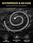 Chainshouse Mens Cuban Link Chain Necklace Stainless Steel Miami Cuban Silver   