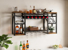 Wine Rack Wall Mounted  Wall Wine Rack With Glass Holder   Bottle Holders Displa