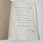 Vintage Thanksgiving Card Hallmark Roses Daisies Grapes Fruits Cherries Apples