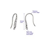 Sterling Silver Hammered French Earrings Hook Ear Wire Connector  51165