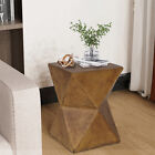Concrete Side Table Outdoor Patio End Table Rustic Brown Accent Table Lightweigh