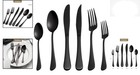 Elegant 24-piece Black Stainless Steel Flatware Set - Dishwasher Safe For 4