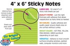 Better Office Products Lined Sticky Notes  4 X 6  10 Pack  500 Sheets  50 pad   