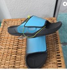 New  Oofos Ooahh Aqua black Sport Flex Slide Sandal M 10  W 12 Recovery Shoes