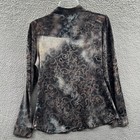 Roper Womens Western Pearl Snap Shirt L Marbled Scroll Stretch Rodeo Cowgirl