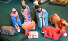Set 9 Santons France Terracotta Holy Family Nativity Figures Christmas Manger
