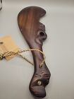 Ooak Rare Vtg Maori Waihaka Patu Short Club Tiki Wood Hand Carved New Zealand