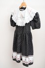 Vtg Daisy Kingdom Handmade Dress Black Pink Hearts Bunny Rabbits Lace Party Rare