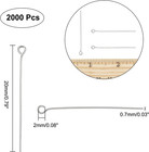 2000 Pcs 304 Stainless Steel Open Eyepins Loop Pins Headpins Findings 0 8 Inch 2