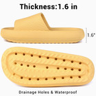 Womens 9-10 Slides Yellow Anti Slip Slipper Cozy Indoor Outdoor Gym Pool Slip On