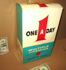 One A Day Vitamin -- Drugstore Counter Display - Big Box -- Vintage - Giant Size