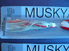 2 Wholesale Musky Pike Spoon 9 Inch   Red White   Squid Fishing Lure Lot  05