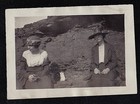 Old Vintage Antique Photograph Two Women Wearing Cool Outfits And Hats