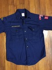 Vtg 50 s Cub Scout Shirt W  Patches Long Sleeve Sanforized Blue Youth Boys Bsa