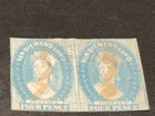 Tasmania Van Diemens Land Stamps 2x Qv Chalon Head 4d Four Pence Num Wmk Imperf