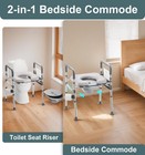 Homland Toilet Seat Riser With Handles  Removable Bedpan  500lb Capacity