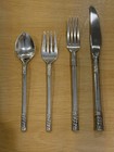 Wallace Aegean Weave Plain Sterling Silver 4 Pc Place Setting 1970