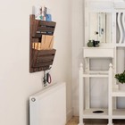 Mail Organizer Wall Mount With Key Hooks 2-slot Wood Mail And Key Holder For    
