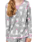 Justice Girls Pajamas Gray Size 10 Top And Pants Polar Bear Graphics 2 Piece Set