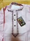 Pink Boys Sz 36 India Pakistan 13-14 Yr Kurta Pajama Bollywood White Cotton-2pc