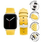 Mens Perforated Leather Rally Strap For Apple Watch Band 44mm Series 6 5 4 Se