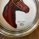 Vintage Lynn Bogue Hunt Whirlaway Coaster W sterling Rim         