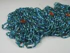 2 Pounds Sky Blue Teal Color India Handmade Glass Spacer Beads Bulk  qkp-8     